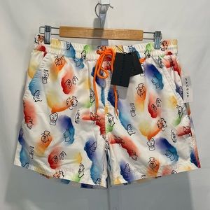 Pacsun South Beach Abstract‎ Shape 15" Swim Trunks- Size M- New w Tags
